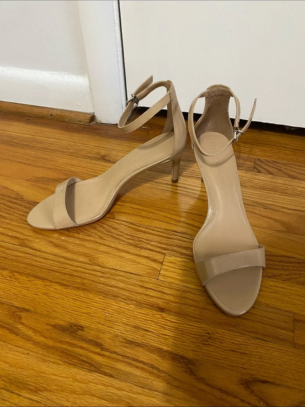Classic Nude Ankle-Strap Stiletto Sandals